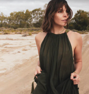 Amano by Lorena Laing Silk Swan Dress - Khaki